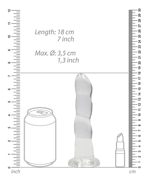 Shots Realistic Dildo | Crystal Clear 7" Big Dildo | Rippled Transparent Suction Cup Dildo