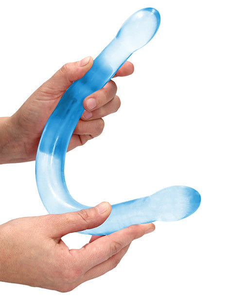 Shots RealRock Giant Dildo | Crystal Clear 17" Big Dildo | Double Dildo | Blue Realistic Dildo