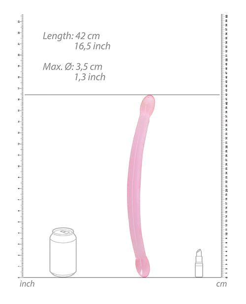 Shots RealRock Giant Dildo | Crystal Clear 17" Big Dildo | Double Dildo | Pink Dildo