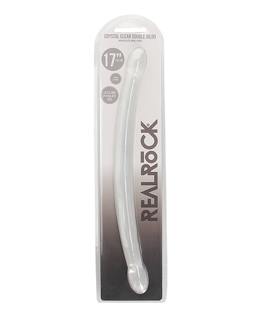 Shots RealRock Giant Dildo | Crystal Clear 17" Big Dildo | Double Dildo | Transparent Realistic Dildo