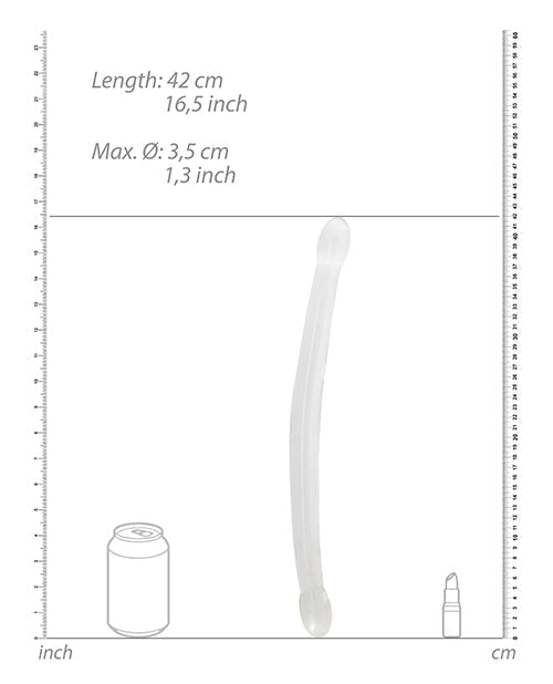 Shots RealRock Giant Dildo | Crystal Clear 17" Big Dildo | Double Dildo | Transparent Realistic Dildo