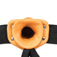 Shots RealRock 8" Vibrating Hollow Strap On W/O Balls - Tan