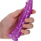 Shots RealRock 6" Big Dildo | Slim Neon Purple Realistic Dildo | Glow in the Dark Suction Cup Dildo