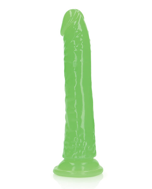 Shots RealRock 7" Big Dildo | Slim Green Realistic Dildo | Glow in the Dark Suction Cup Dildo