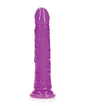 Shots RealRock 8" Big Dildo | Slim Purple Realistic Dildo | Glow in the Dark Suction Cup Dildo