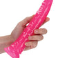 Shots RealRock 9" Big Dildo | Slim Neon Pink Dildo | Glow in the Dark Suction Cup Dildo