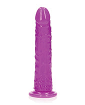 Shots RealRock 9" Big Dildo | Slim Neon Purple Dildo | Glow in the Dark Suction Cup Dildo