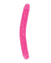 Shots RealRock 12" Big Dildo | Double Sided Dildo | Glow in the Dark Neon Pink Dildo