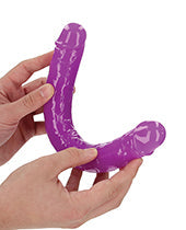 Shots RealRock 12" Big Dildo | Neon Purple Double Dildo | Glow in the Dark Suction Cup Dildo