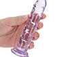 Shots RealRock Large Dildo | Crystal Clear 6" Big Dildo | Straight Purple Suction Cup Dildo