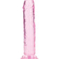 Shots Large Dildo | Crystal Clear 8" Big Dildo | Straight Pink Dildo | Suction Cup Dildo