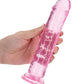 Shots Large Dildo | Crystal Clear 8" Big Dildo | Straight Pink Dildo | Suction Cup Dildo