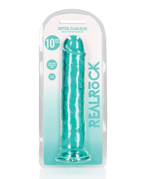 Shots RealRock Realistic Dildo | Crystal Clear 10" Big Dildo | Straight Suction Cup Dildo