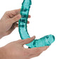 Shots RealRock Realistic Dildo | Crystal Clear 13" Big Dildo | Turquoise Double Dildo | Anal Dildo