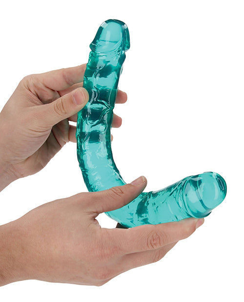 Shots RealRock Realistic Dildo | Crystal Clear 13" Big Dildo | Turquoise Double Dildo | Anal Dildo