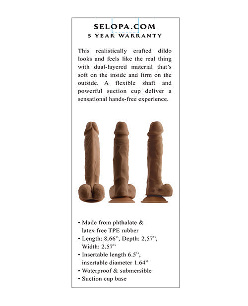 Selopa 6.5" Big Dildo | Natural Feel Realistic Dildo | Dual Layered Dark Suction Cup Dildo