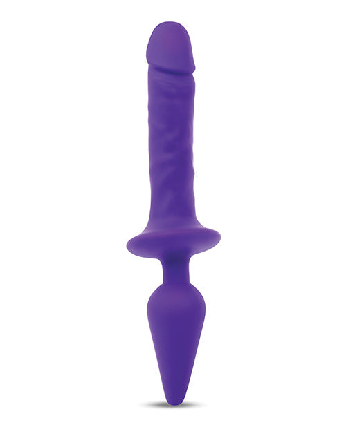 Together Double Dildo | 11" Big Dildo | Double Dildo and Butt Plug Combo | Purple Large Dildo