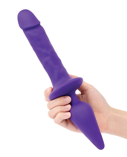 Together Double Dildo | 11" Big Dildo | Double Dildo and Butt Plug Combo | Purple Large Dildo