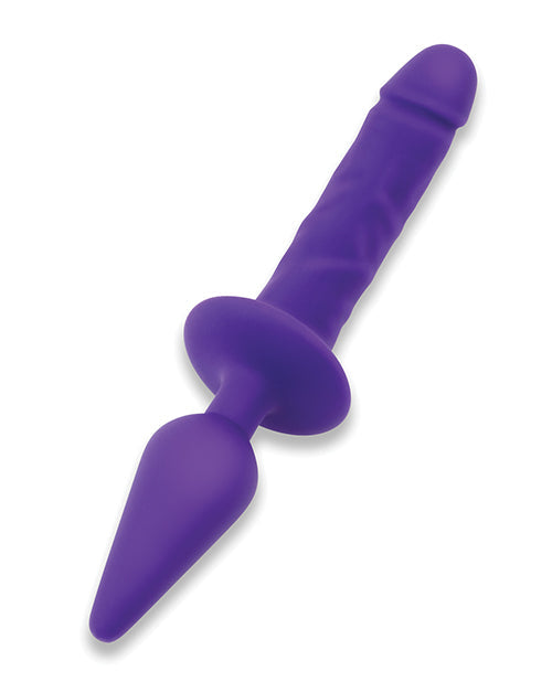 Together Double Dildo | 11" Big Dildo | Double Dildo and Butt Plug Combo | Purple Large Dildo