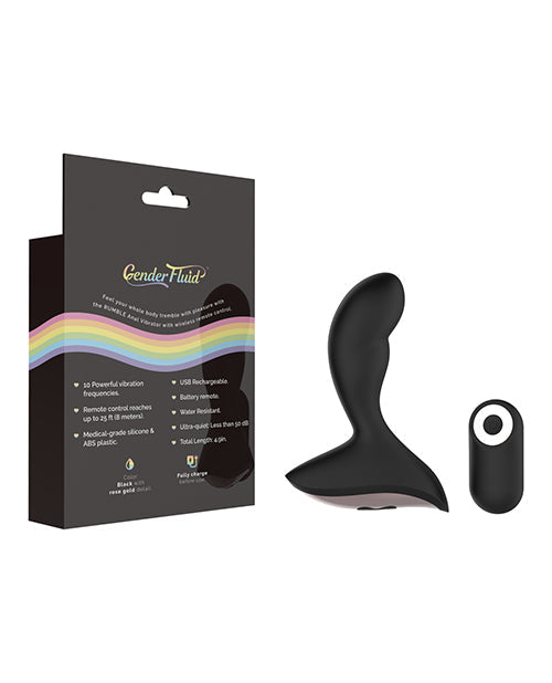 Gender Fluid Rumble Anal Vibe w/Remote - Black