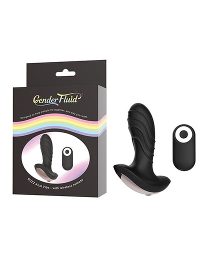 Gender Fluid Buzz Anal Vibe w/Remote - Black