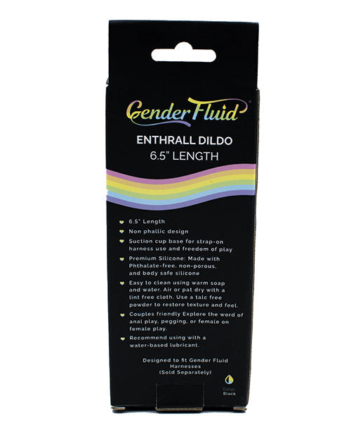 Gender Fluid 6.5" Enthrall Strap On Dildo - Black