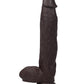 Get Lucky 12" Big Black Dildo | Real Skin Realistic Dildo | Dark Brown Giant Dildo | Large Dildo