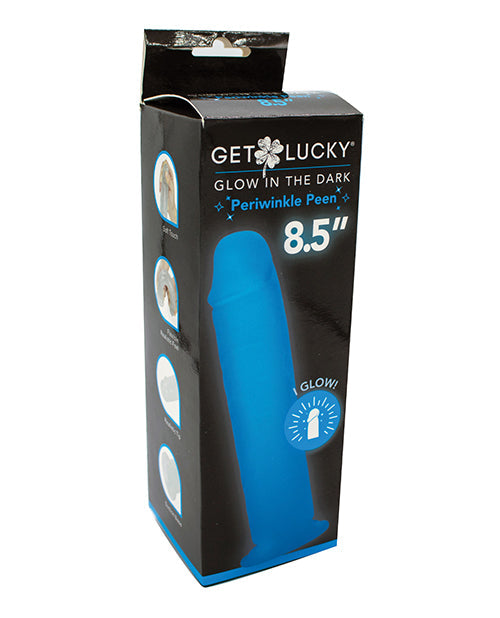 Get Lucky 8.5" Big Dildo | Glow in the Dark Realistic Dildo | Periwinkle Suction Cup Dildo