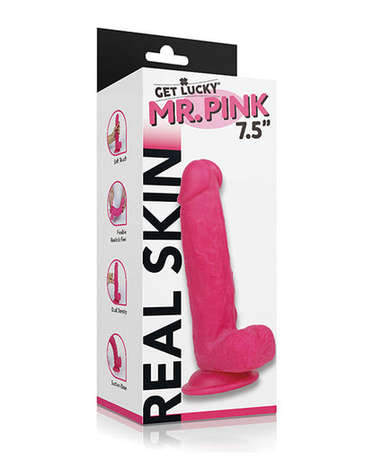 Get Lucky Large Dildo | Mr Pink Dildo | 7.5" Big Dildo | Dual Layer Suction Cup Dildo