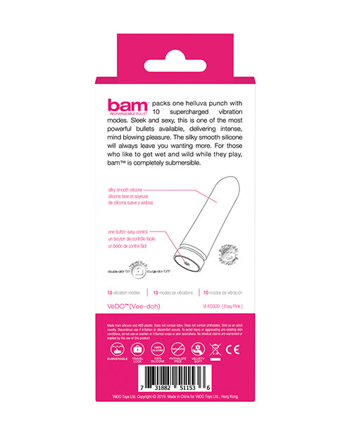 VeDO Bam Rechargeable Bullet - Foxy Pink