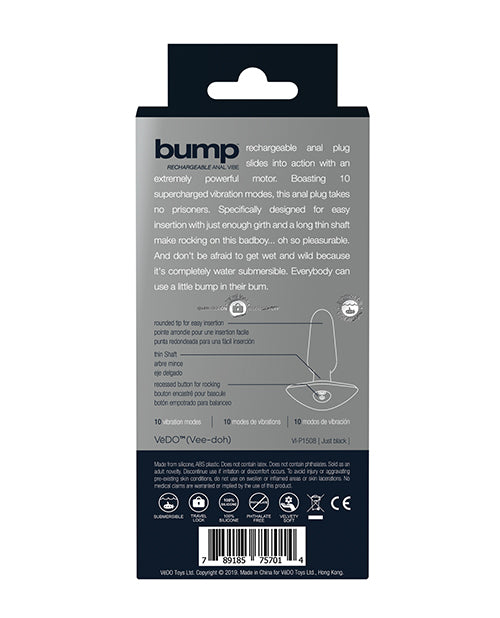 VeDO Bump Rechargeable Anal Vibe - Just Black