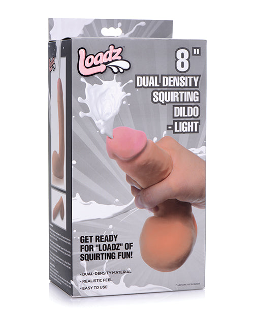 Loadz Cumming Dildo | 8" Big Dildo | Dual Density Squirting Dildo | Light Ejaculating Dildo