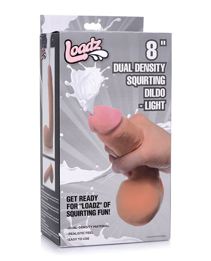 Loadz Cumming Dildo | 8" Big Dildo | Dual Density Squirting Dildo | Light Ejaculating Dildo