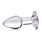 Booty Sparks Pink Gem Glass Anal Plug - Small