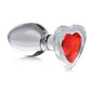 Booty Sparks Red Heart Gem Glass Anal Plug - Medium