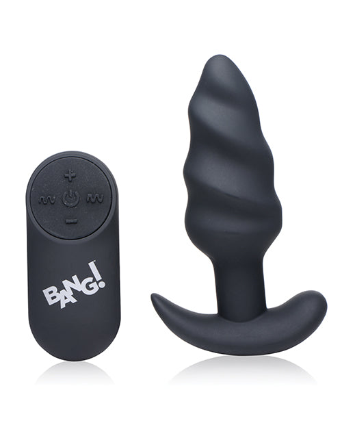 Bang! 21X Vibrating Butt Plug w/Remote Control - Black