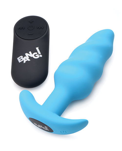 Bang! 21X Vibrating Butt Plug w/Remote Control - Blue