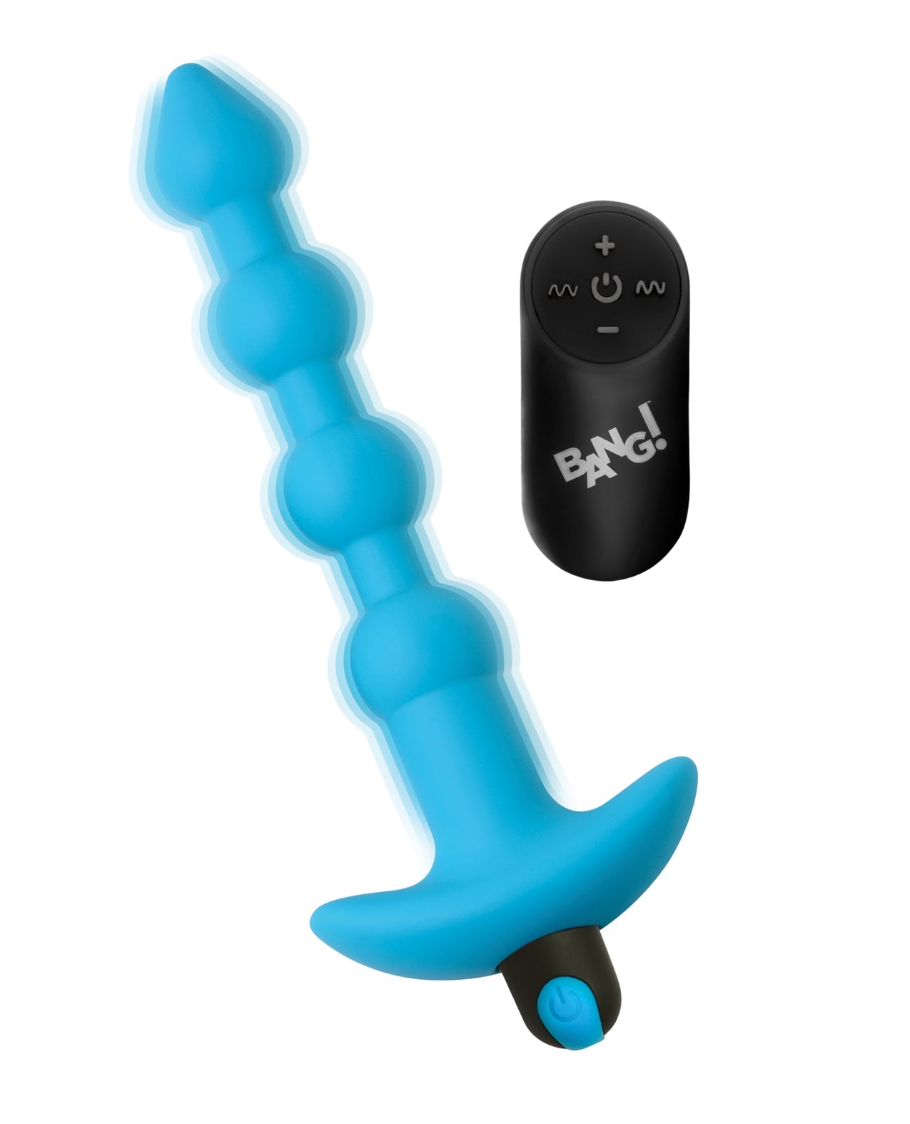 Bang! 28X Vibrating Silicone Anal Beads w/Remote Control - Blue