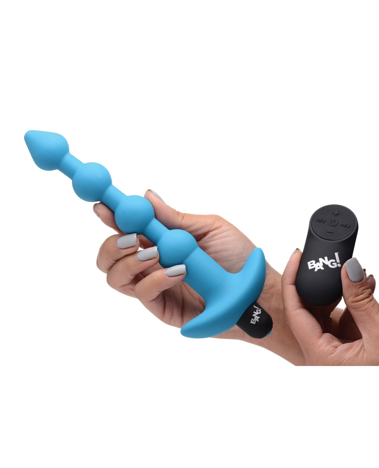 Bang! 28X Vibrating Silicone Anal Beads w/Remote Control - Blue