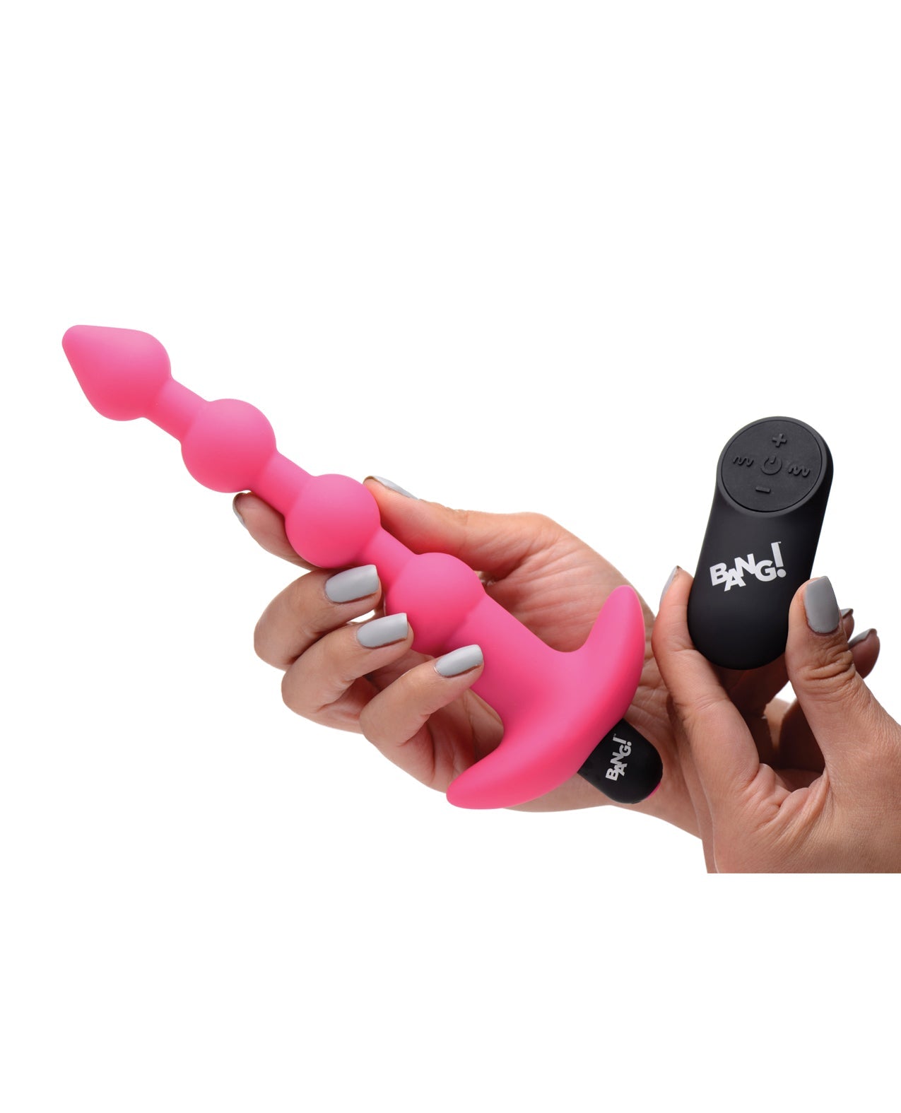 Bang! 28X Vibrating Silicone Anal Beads w/Remote Control - Pink