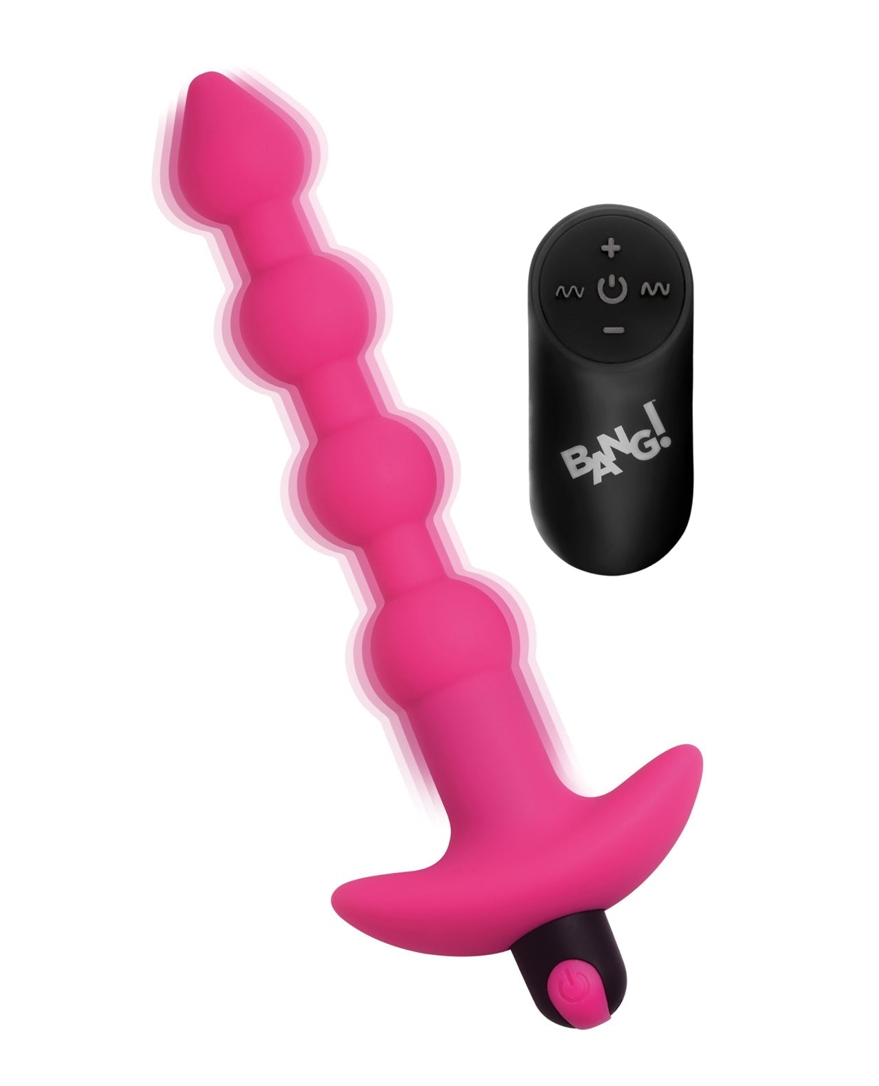 Bang! 28X Vibrating Silicone Anal Beads w/Remote Control - Pink