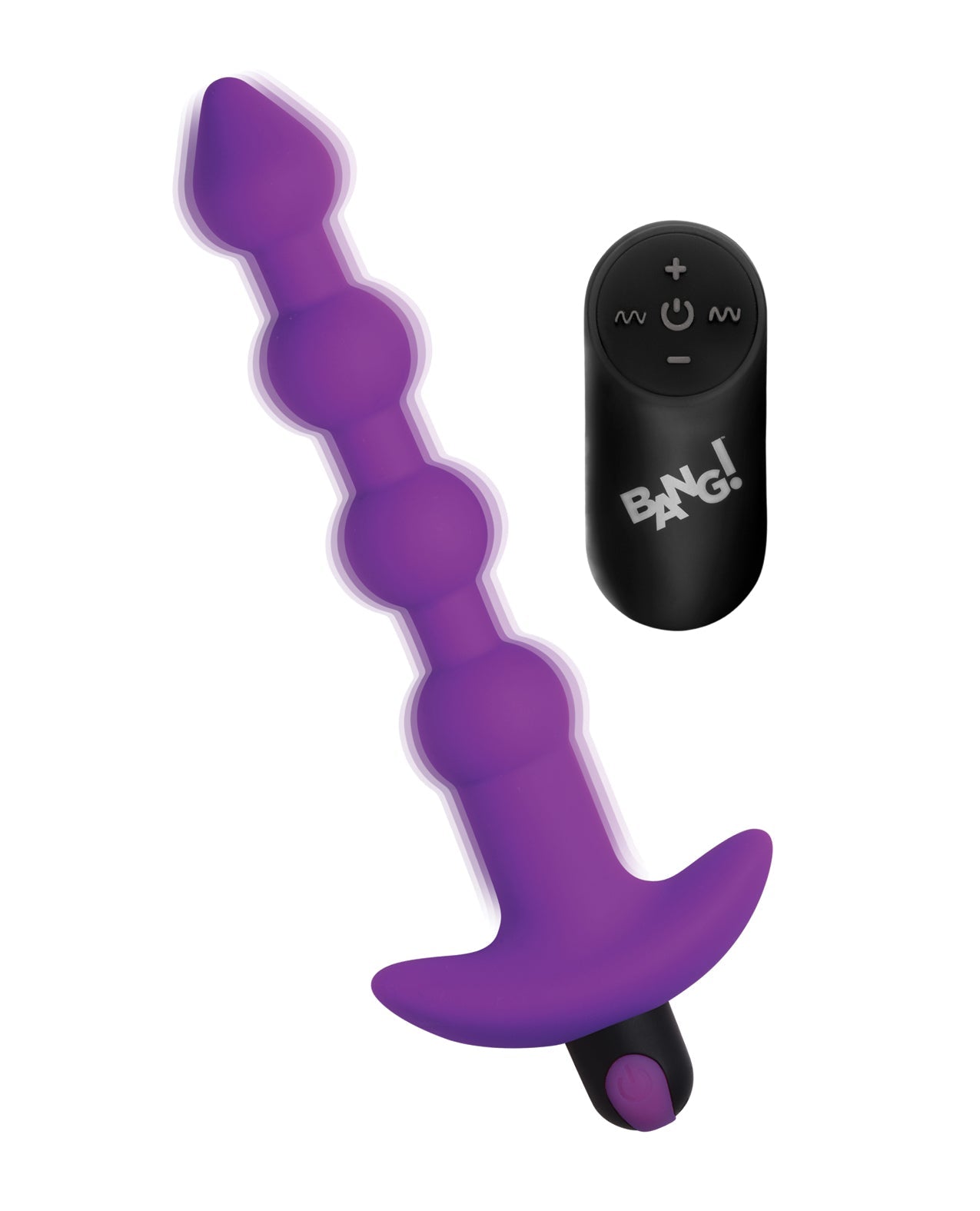 Bang! 28X Vibrating Silicone Anal Beads w/Remote Control - Purple