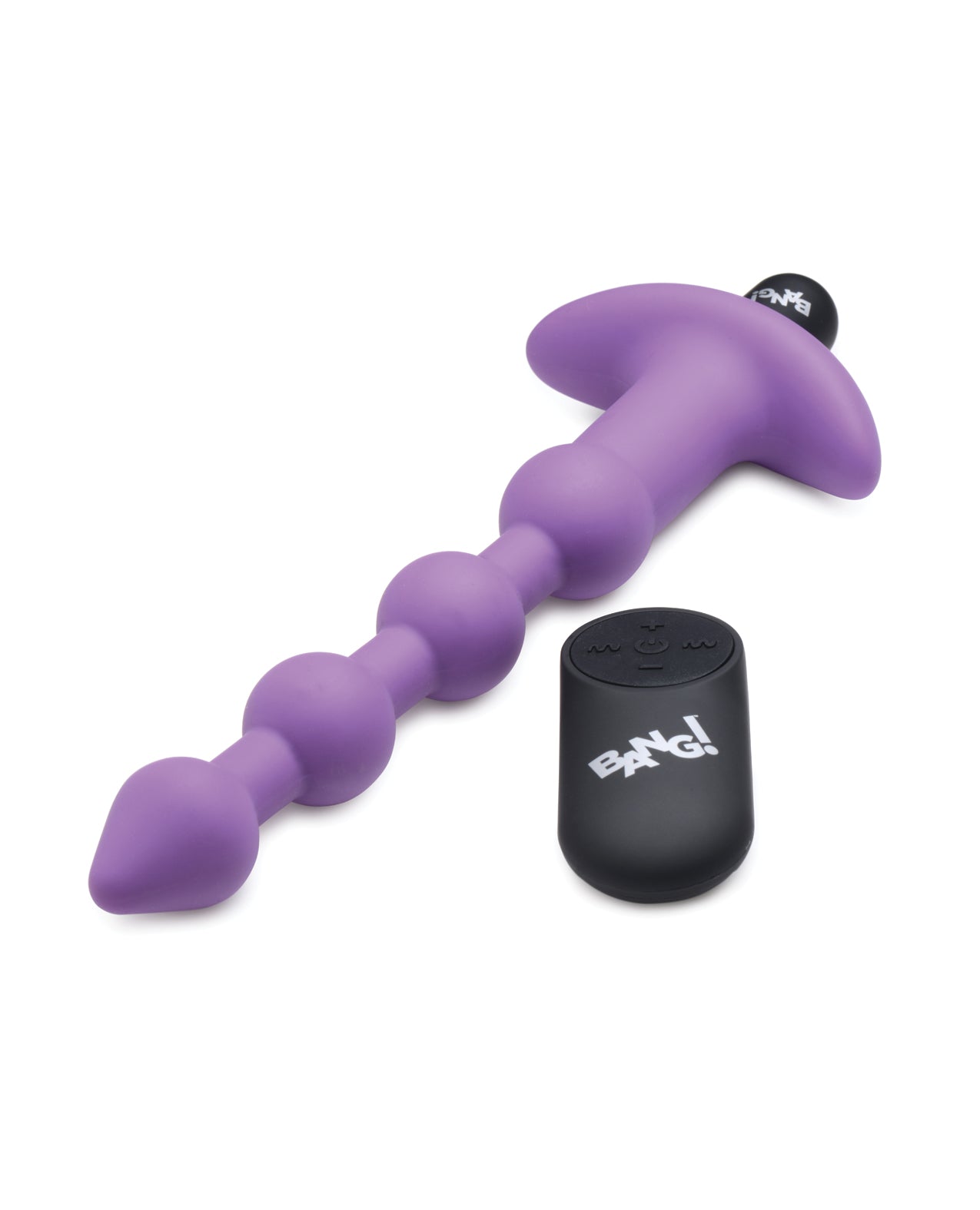 Bang! 28X Vibrating Silicone Anal Beads w/Remote Control - Purple