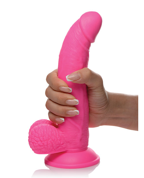 Pop Peckers Large Dildo | 7.5" Big Dildo with Balls | Pink Dildo | Suction Cup Dildo