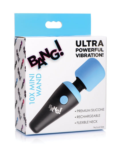 Bang! 10X Vibrating Mini Silicone Wand - Blue