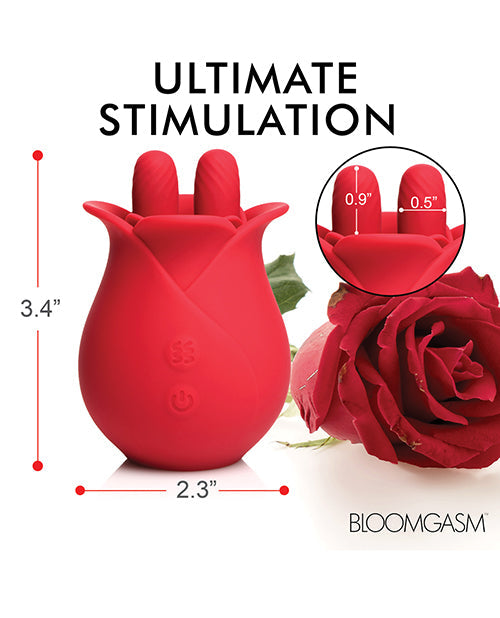 Bloomgasm The Rose Fondle 10X Massaging Clit Stimulator - Red