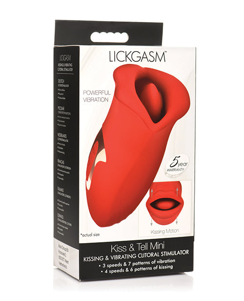 Shegasm Lickgasm Kiss + Tell Silicone Kissing & Vibrating Clitoral Stimulator - Red