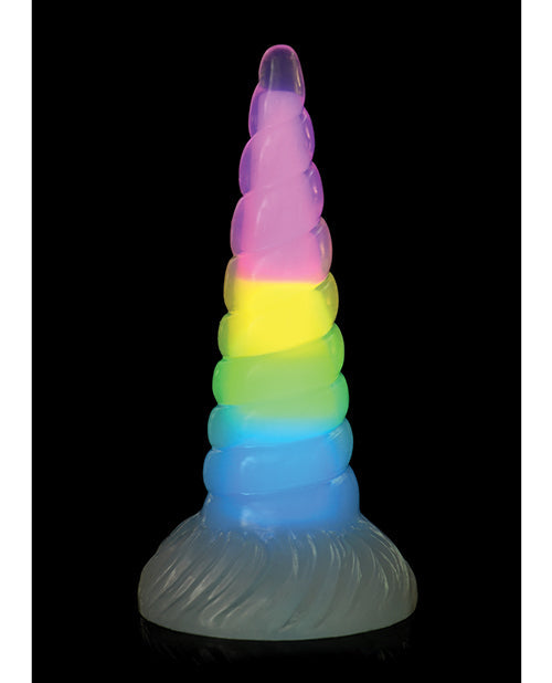 Creature Cocks Large Dildo | Uni Glow in the Dark Silicone Big Dildo | Rainbow Suction Cup Dildo