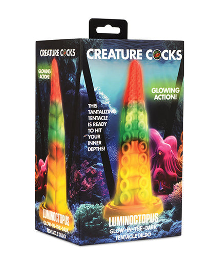 Creature Cocks Realistic Dildo | Glow-in-the-Dark Big Dildo | Rainbow Suction Cup Dildo