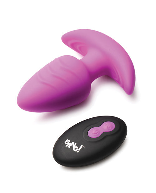 Bang! Rotating & Vibrating Tapered Butt Plug w/Remote - Purple